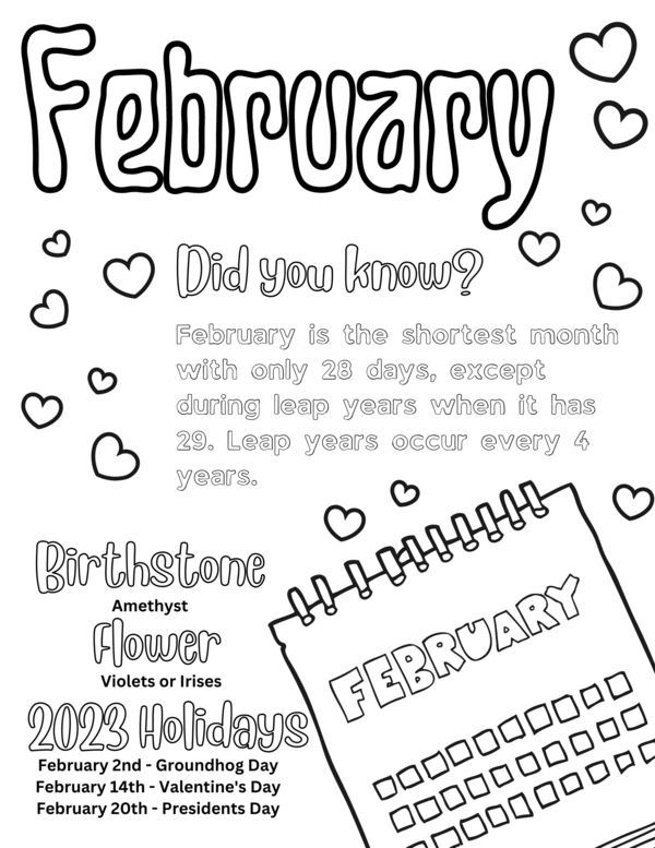 Free printable february coloring pag in coloring pag for kids birthday coloring pag valentin day words