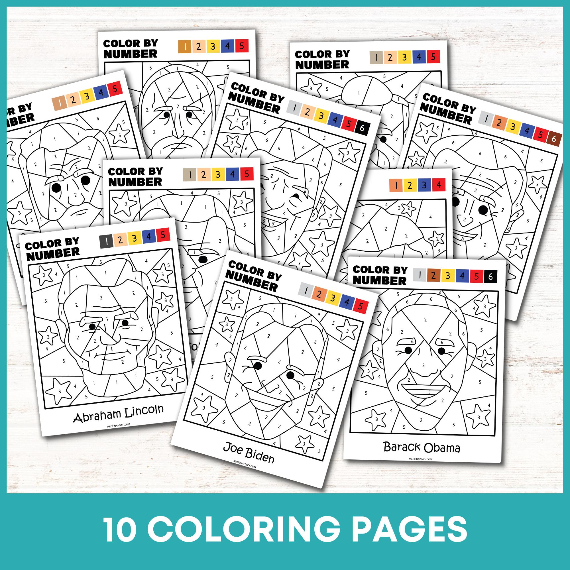 Free presidents day coloring pages