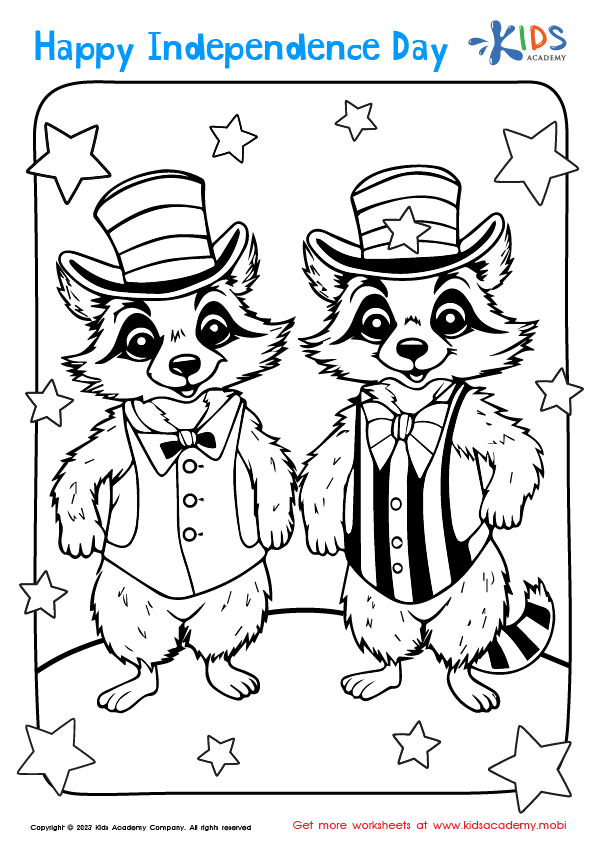 Free independence day friends coloring page