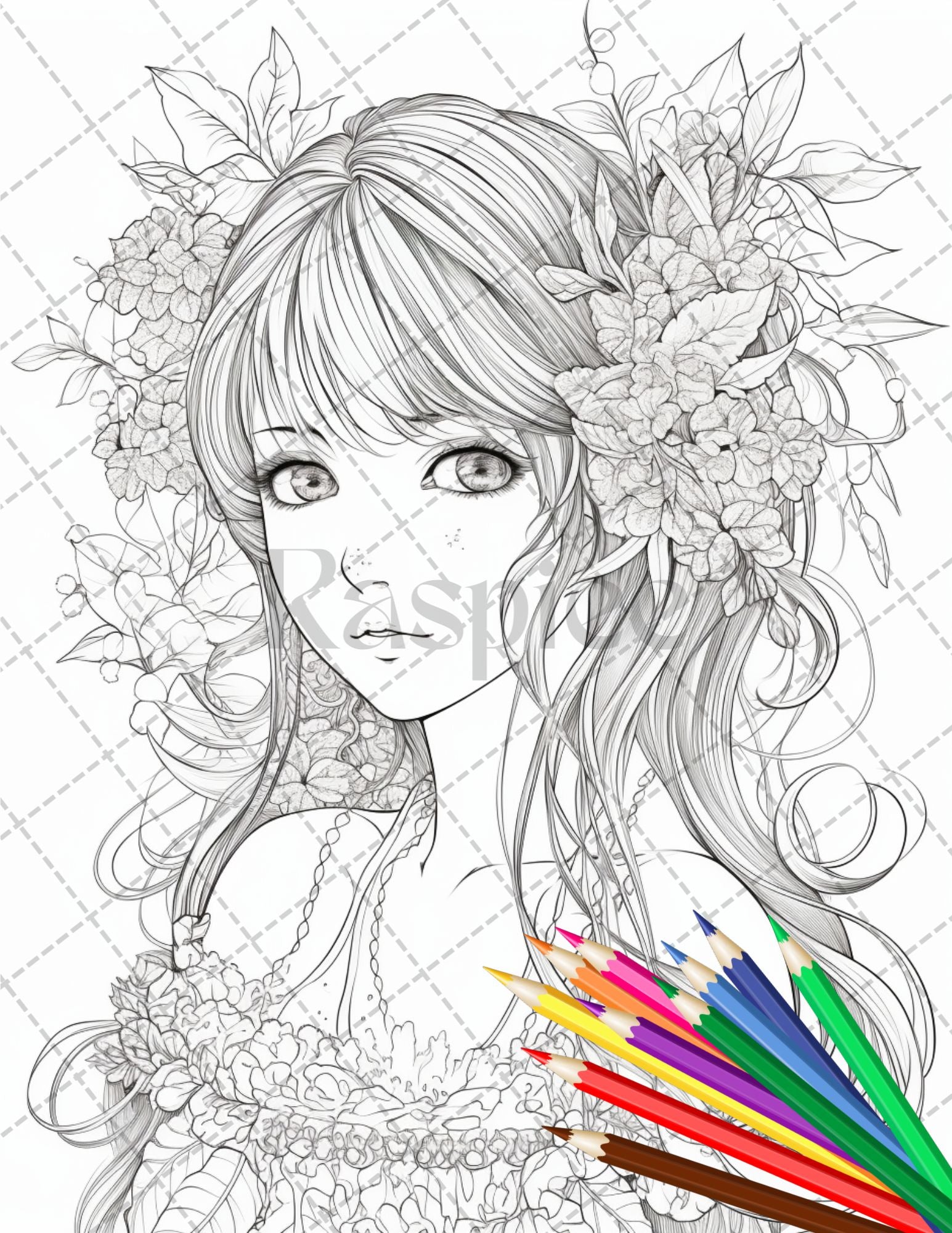 Anime fairy girl printable coloring pages for adults cute fairy gr â coloring
