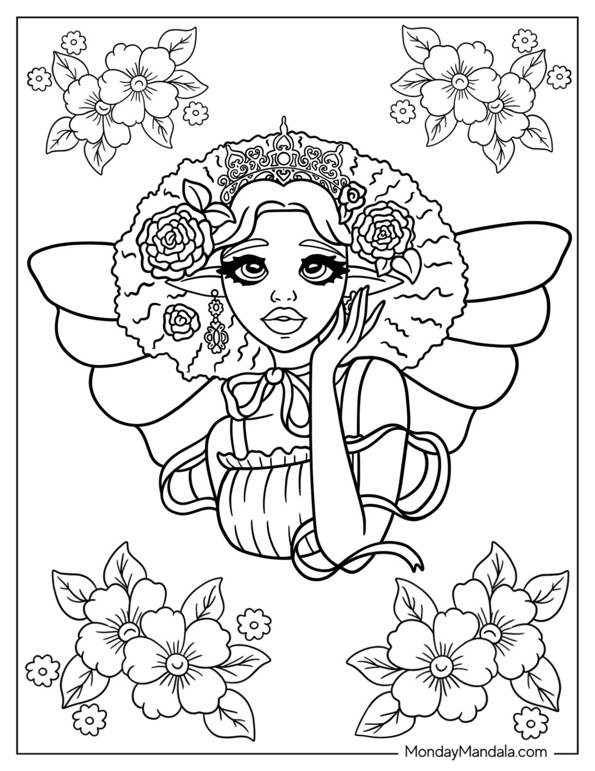 Fairy coloring pages free pdf printables