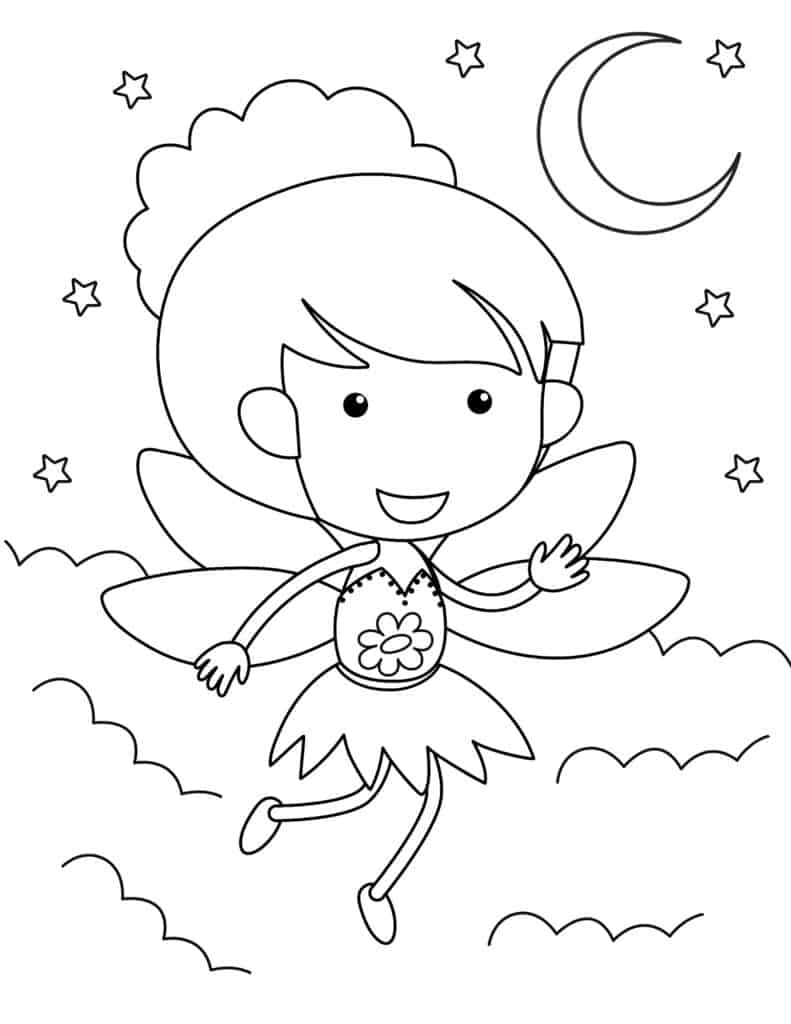 Free printable fairy coloring pages