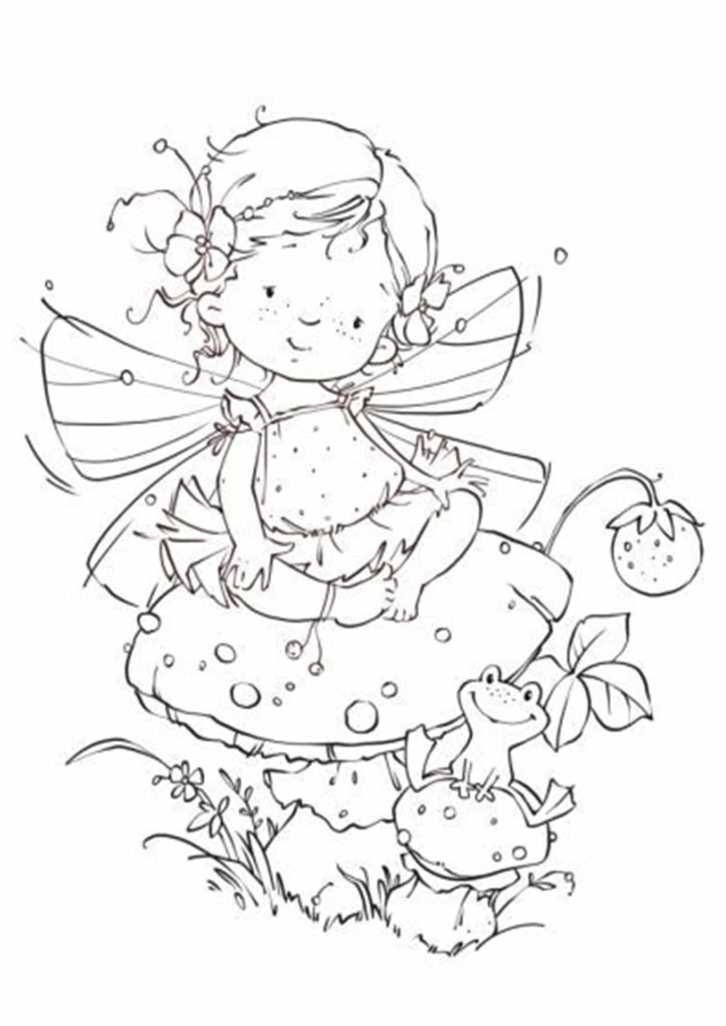 Free easy to print fairy coloring pages
