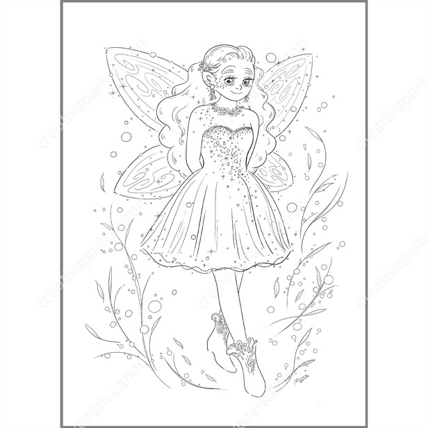 Coloring page fairy snow