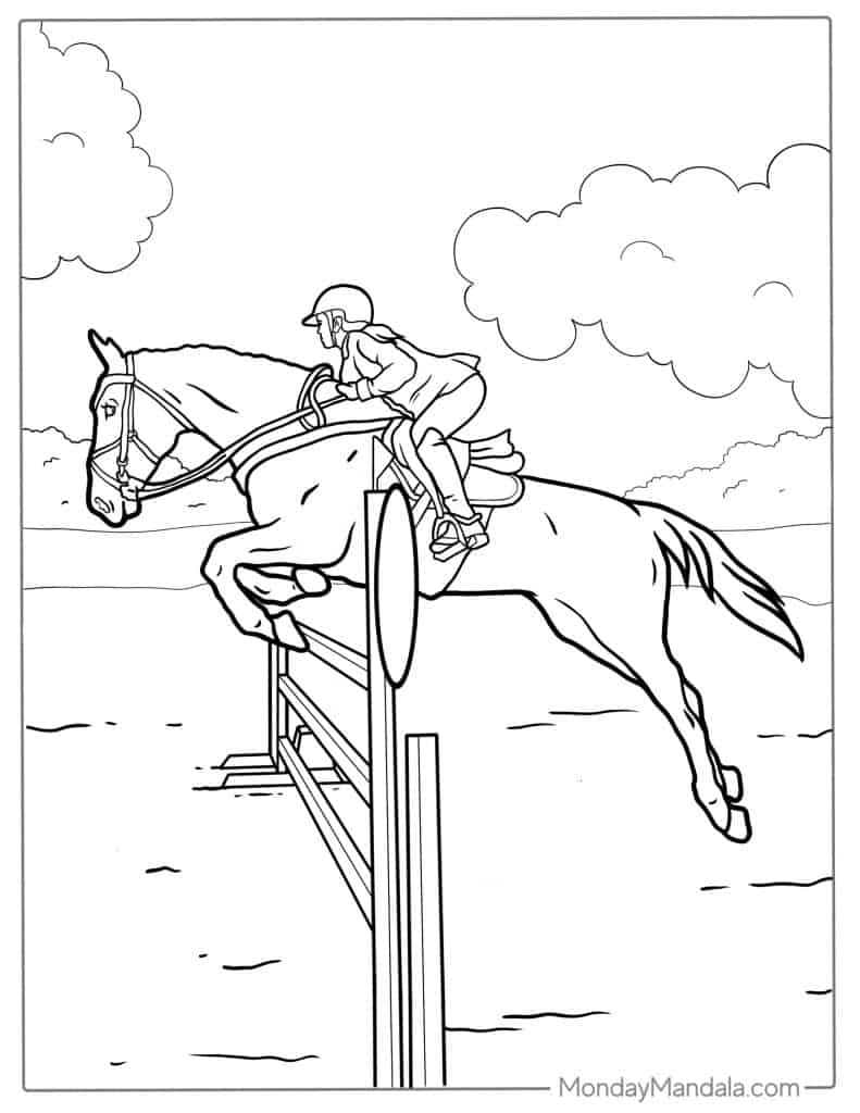 Horse coloring pages free pdf printables