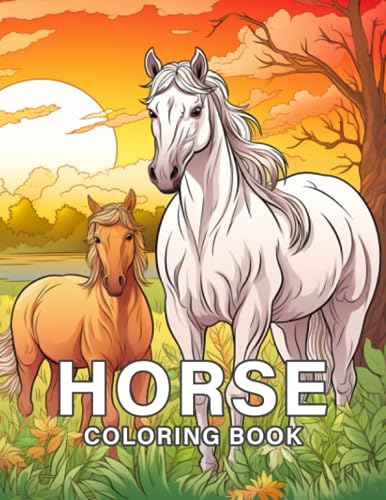 Horses coloring book beautiful realistic greyscale horse coloring pages with stunning wild scenes for stress relief and relaxation by roseadarna press publication