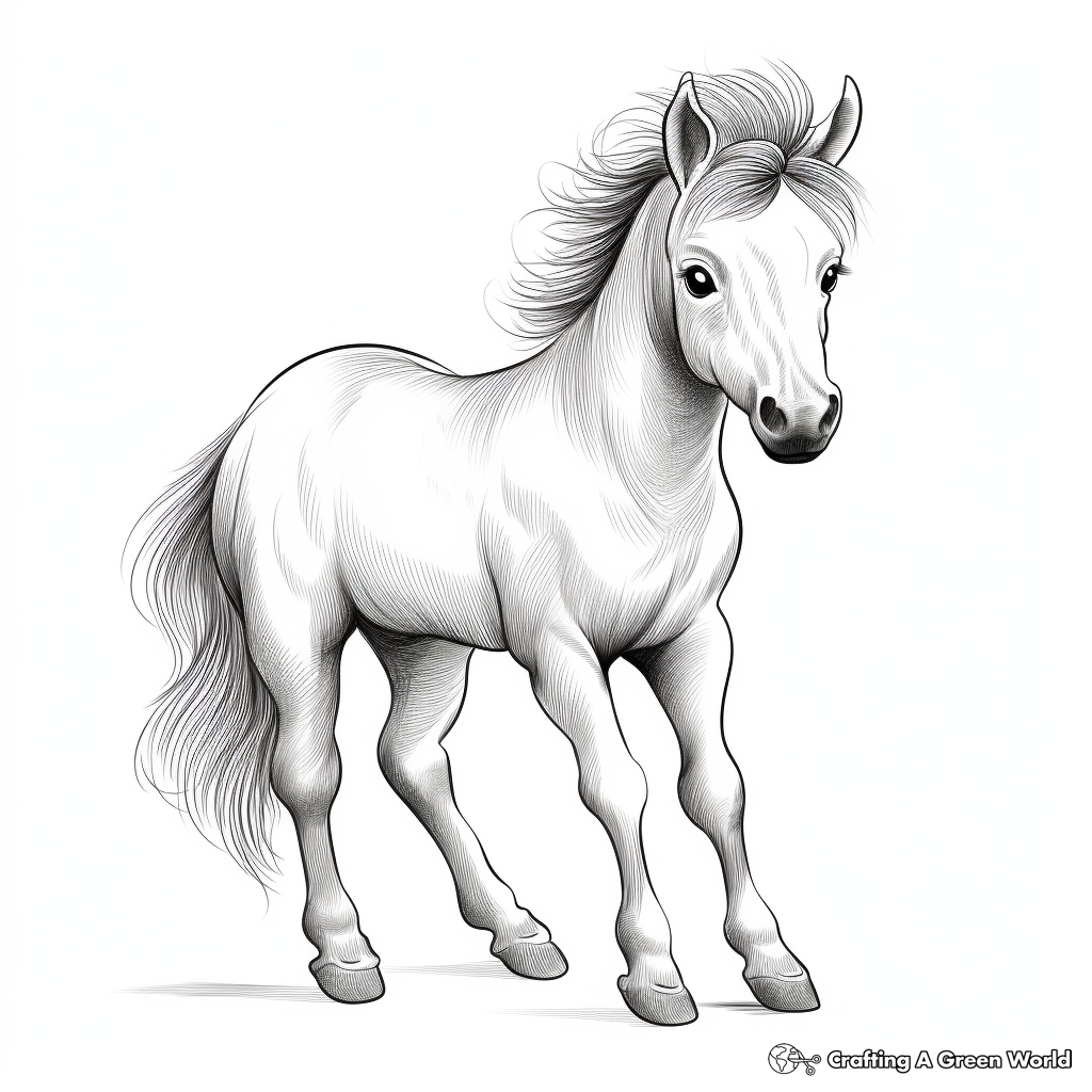 Horse realistic coloring pages
