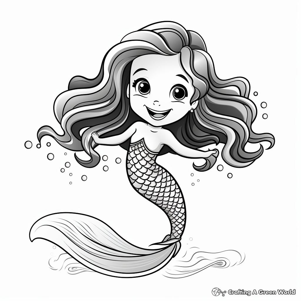 Beautiful mermaid coloring pages