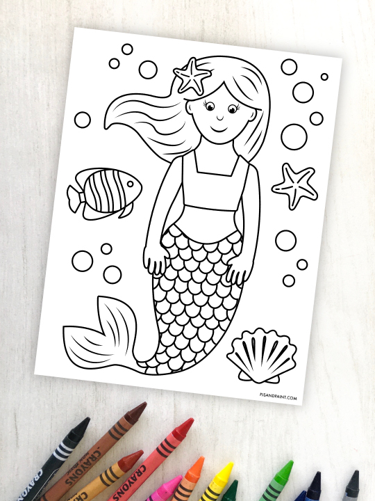 Free printable mermaid coloring page for kids