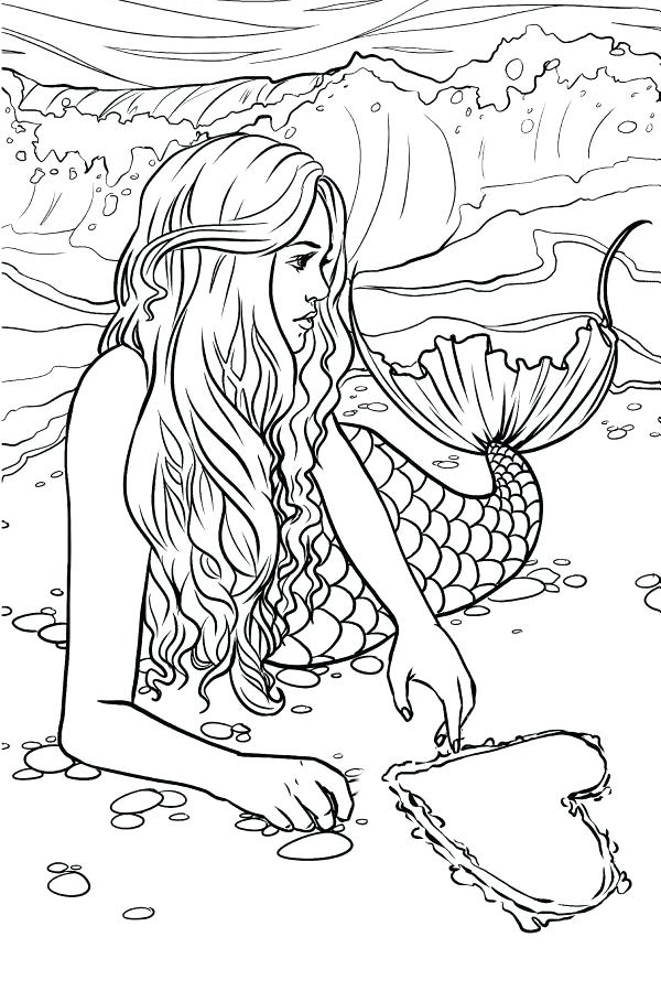 Mermaid coloring pages for adults