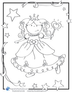 Pretty princess coloring page