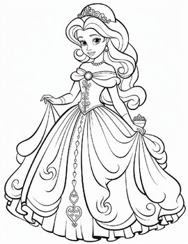 Cute princess coloring pages by gani sofiane tpt