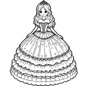 Princess coloring page to print free pdf