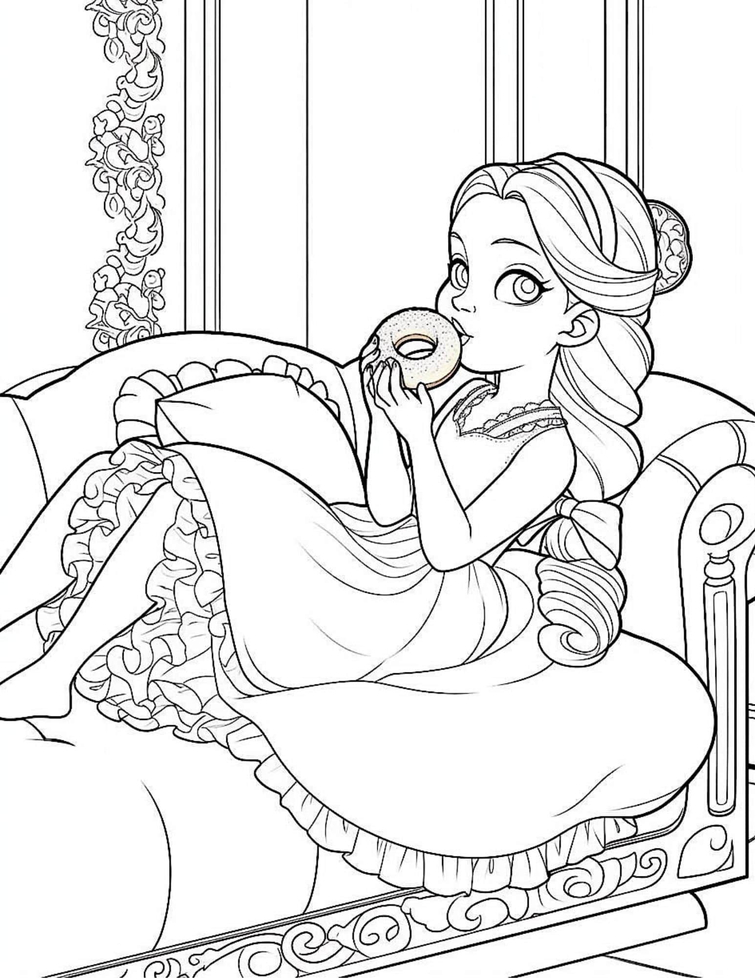Gorgeous princess coloring pages for kids and adults