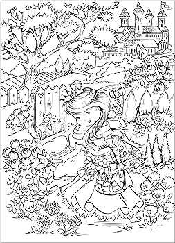 Pretty princess coloring book dover fantasy coloring books goodridge teresa books