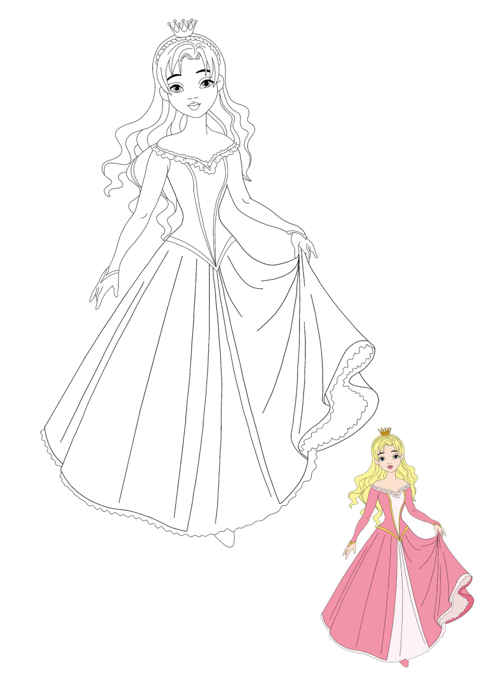 Beautiful princess coloring pages