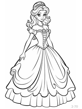 Cute princess coloring book for girls by man tpt