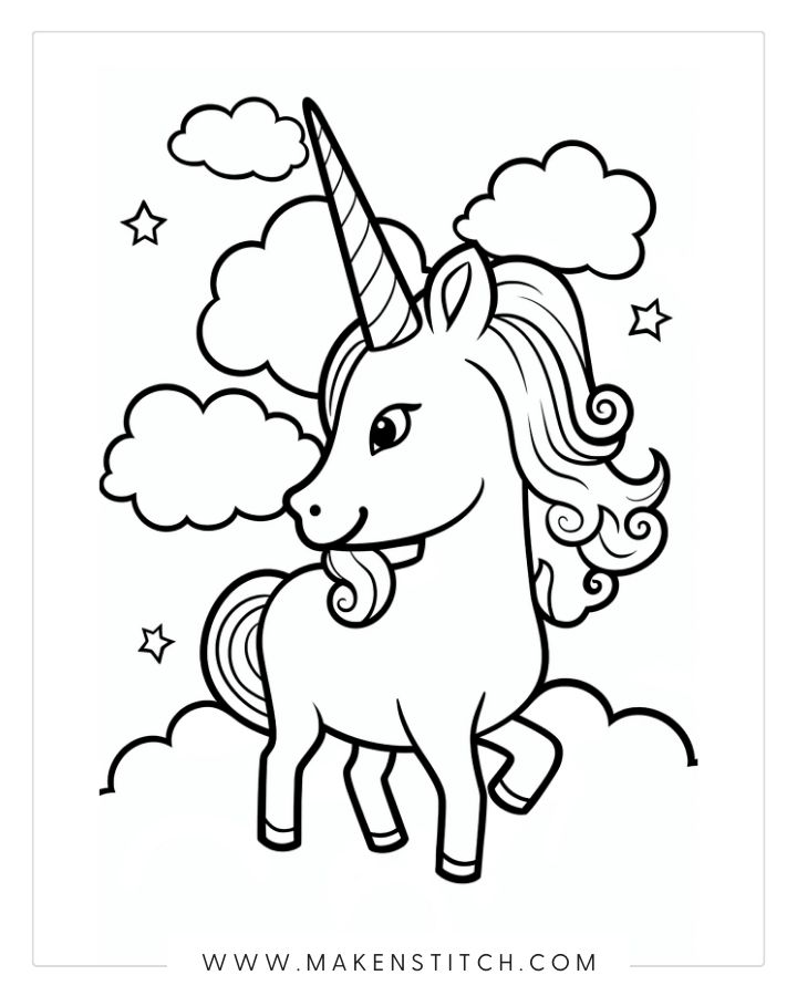 Free unicorn coloring pages for kids and adults