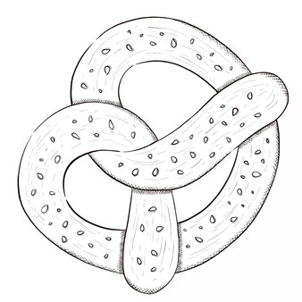 Pretzel coloring page vectors illustrations for free download