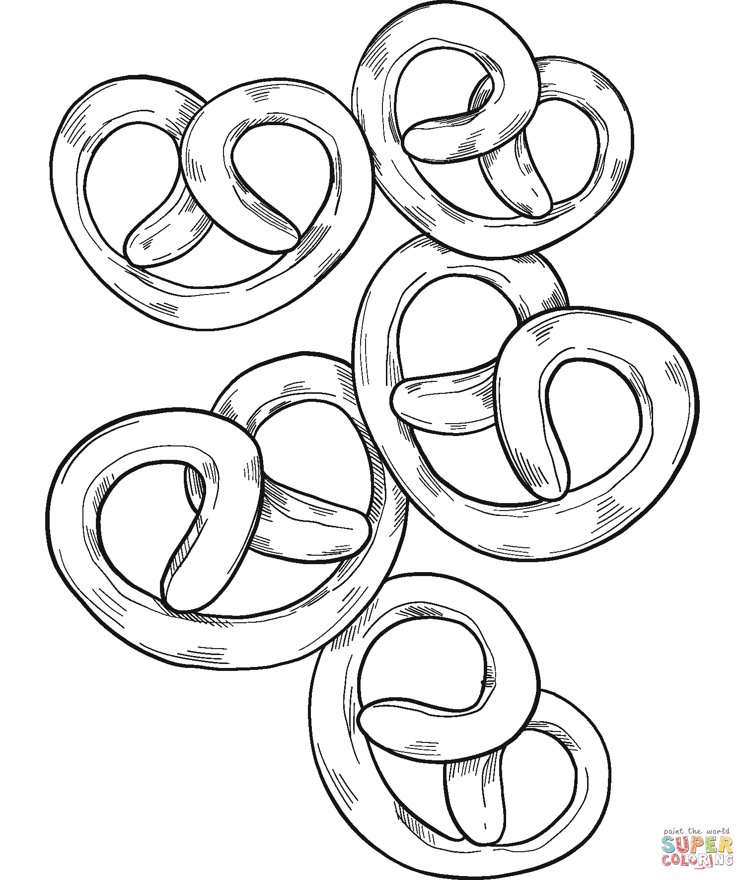 Pretzels coloring page free printable coloring pages