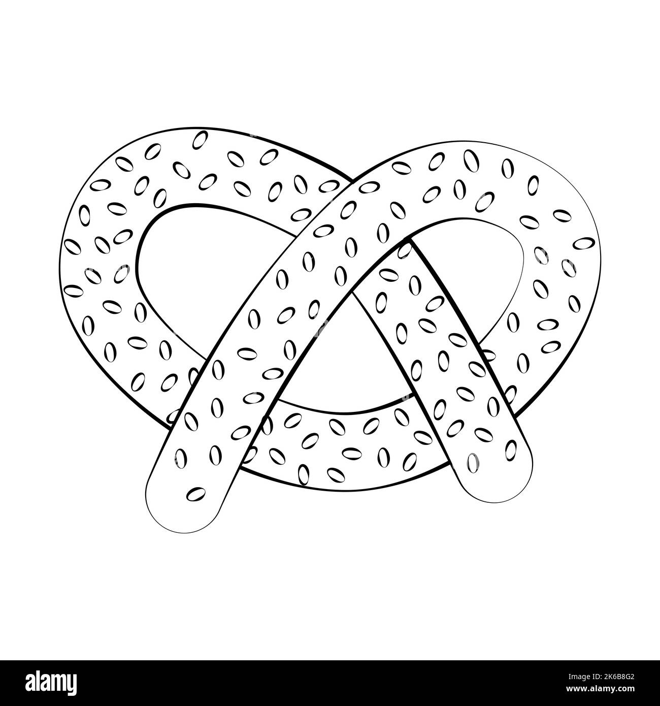 Soft pretzel on white black and white stock photos images