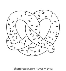 Pretzel vector line icon twisted saltbakery stock vector royalty free