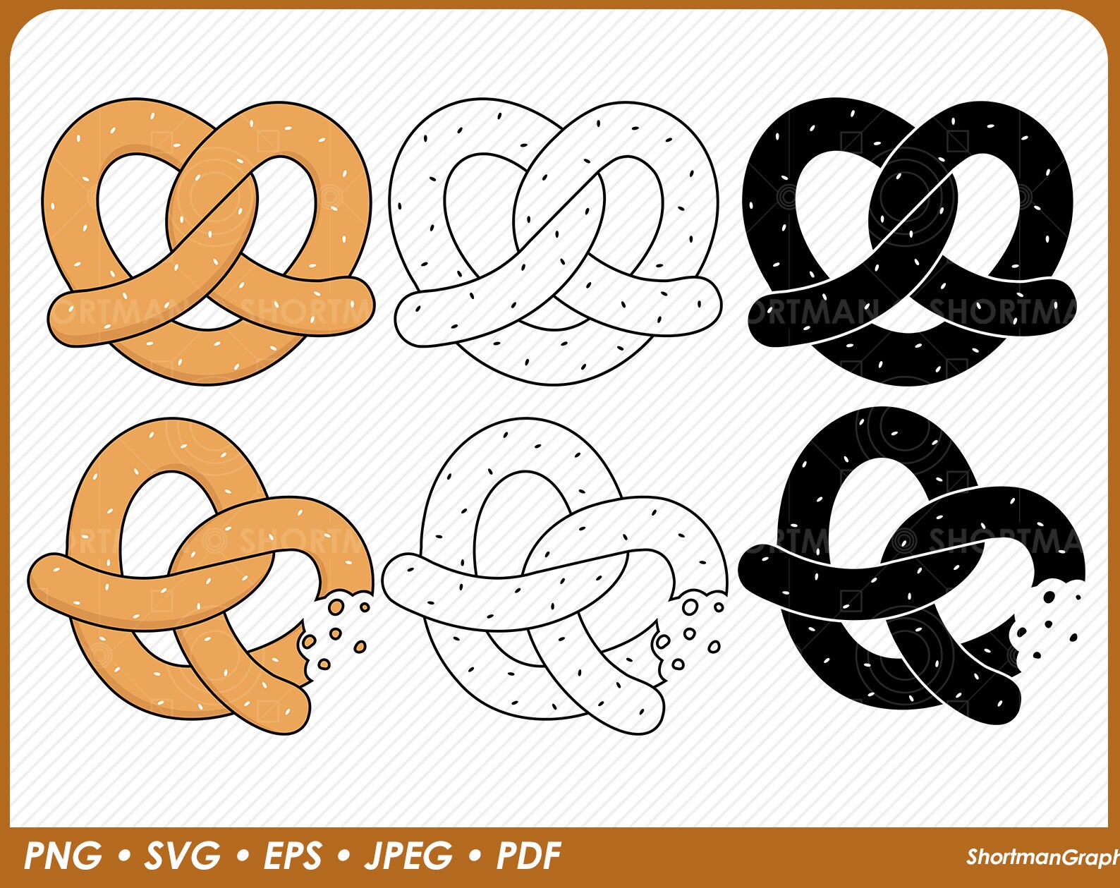 Soft pretzel clipart png svg