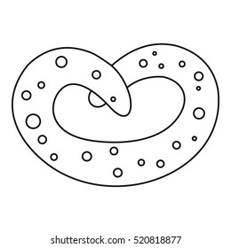 Line art black white pretzel sesame stock vector royalty free