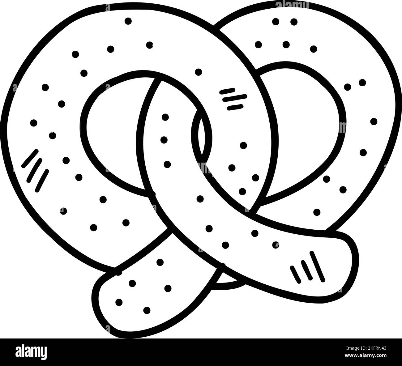 Soft pretzel on white black and white stock photos images