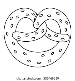 Line art black white pretzel sesame stock vector royalty free