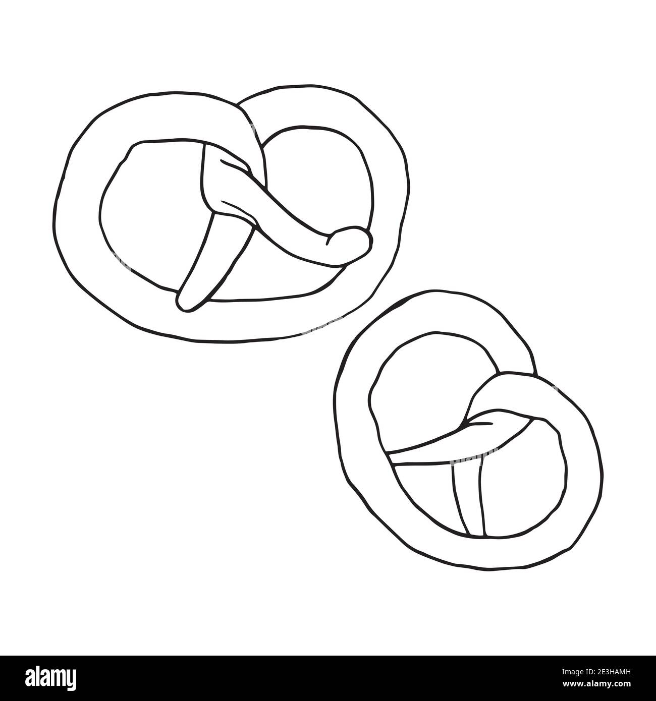 Vector hand drawn doodle pretzel german cuisine dish design sketch element for menu cafe restaurant label and packaging illustration stock vector image art
