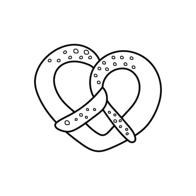 Premium vector hand drawn kids drawing cartoon vector illustration pretzel icon isolated on white background