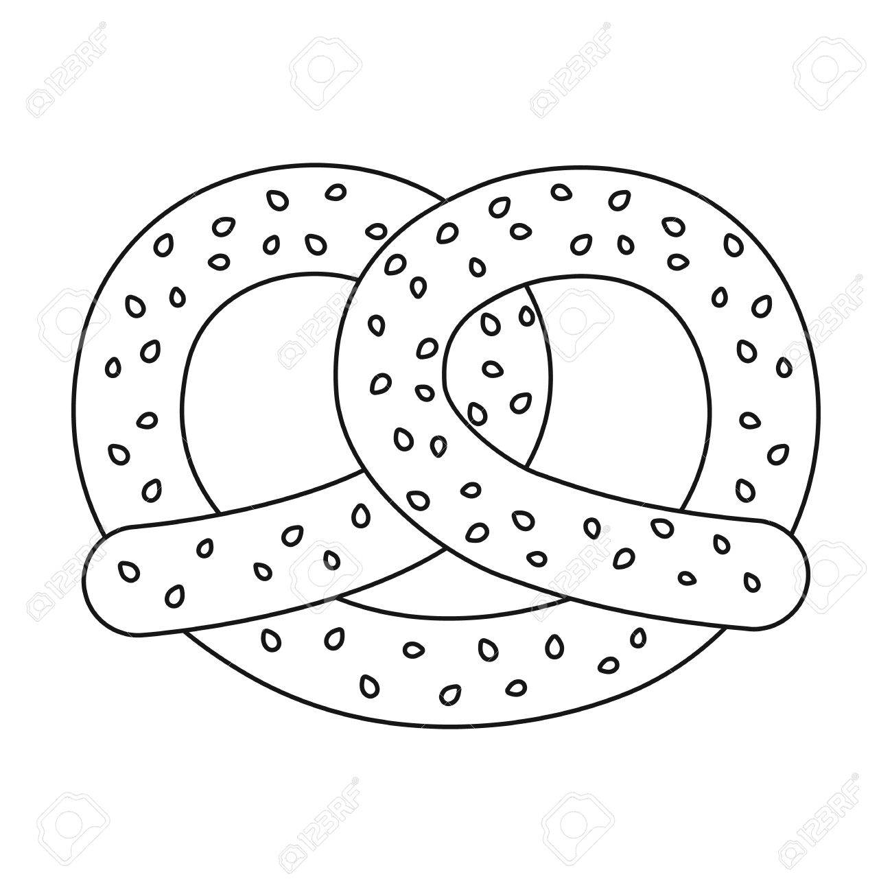 Pretzel icon in outline style isolated on white background oktoberfest symbol vector illustration royalty free svg cliparts vectors and stock illustration image