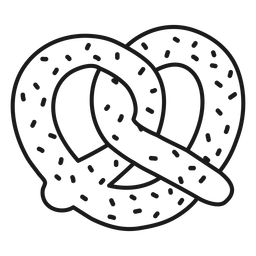 German pretzel food stroke png svg design for t