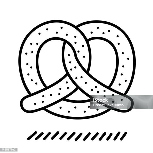 Coloring book pretzel stock illustration
