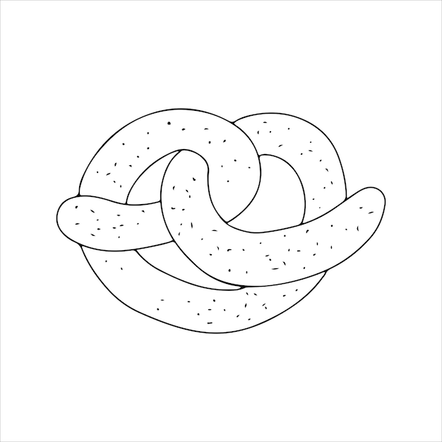 Pretzel coloring page vectors illustrations for free download