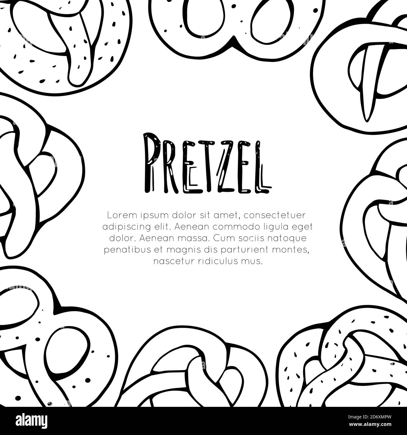 Pretzel cartoon black and white stock photos images
