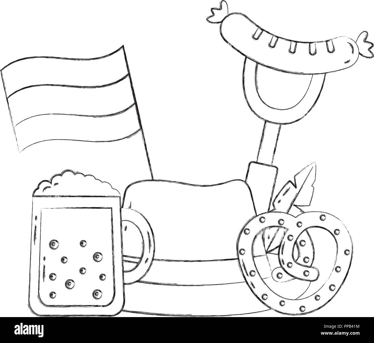 Pretzel cartoon black and white stock photos images