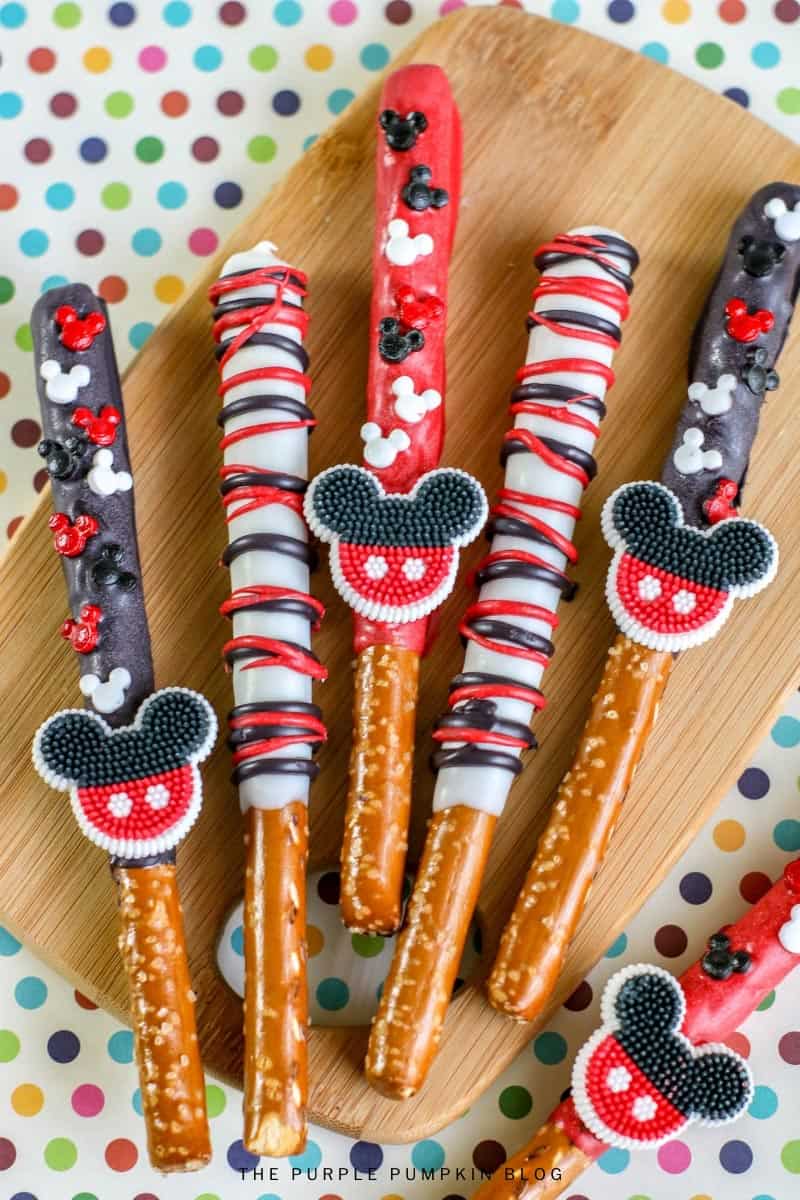 Mickey mouse pretzel rods