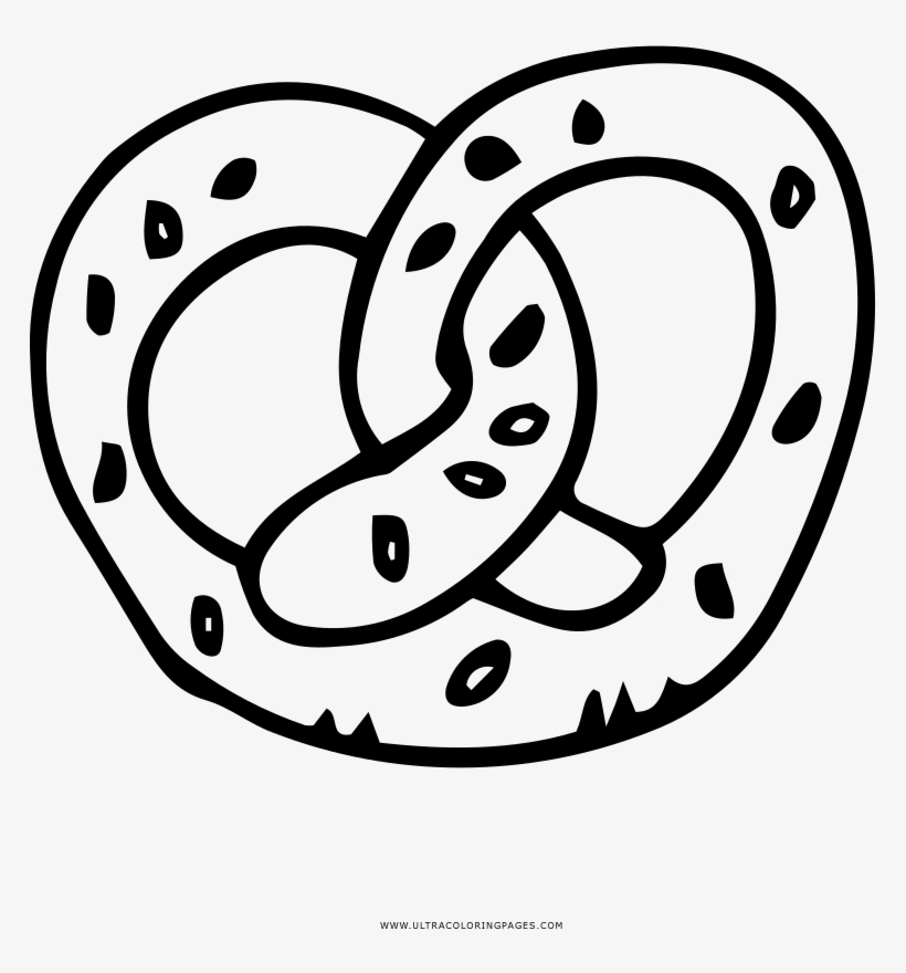 Soft pretzel coloring page