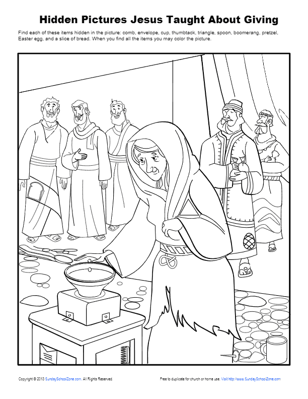 Hidden picture bible activities for children on sunday school zone