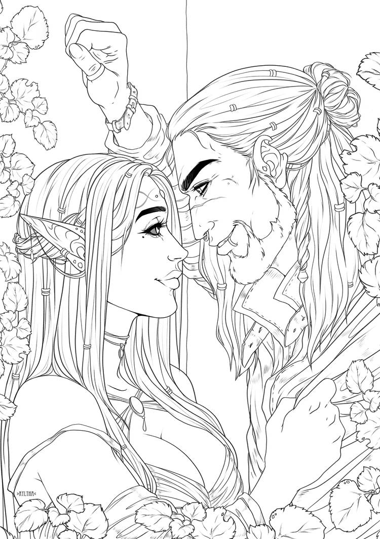 Hunter and the prey lineart by ryltha on