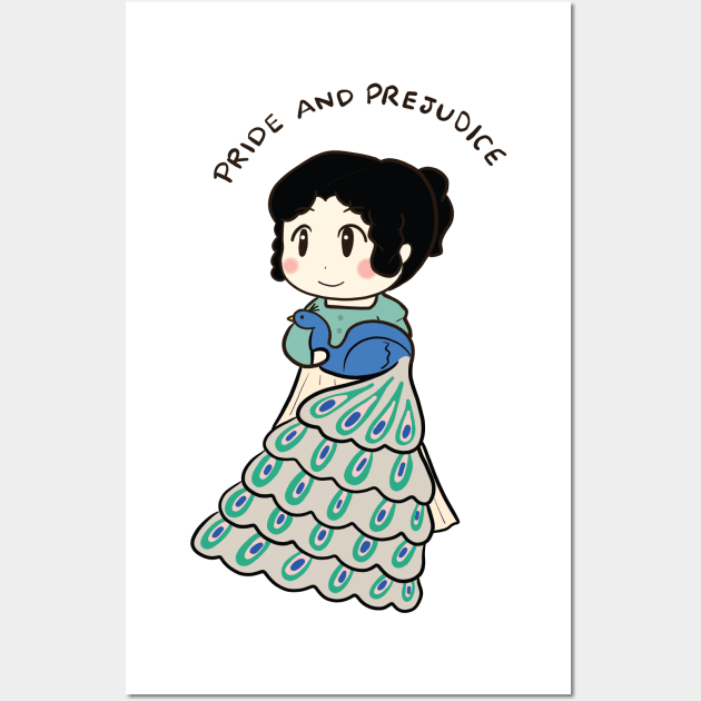Cute elizabeth bennet and peacock drawing