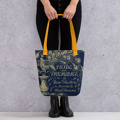 Jane austen pride and prejudice peacock cover tote