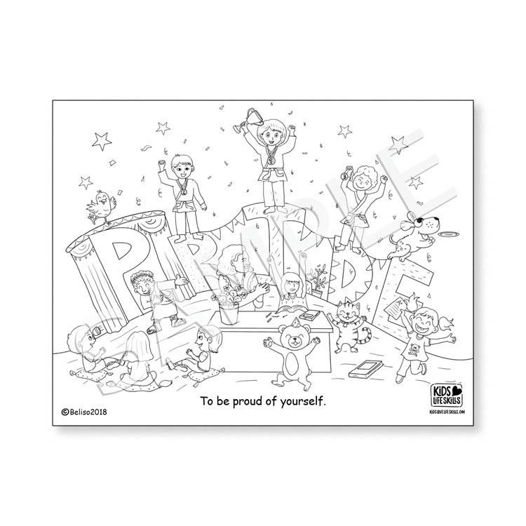 Pride life skills coloring sheet â kids love life skills