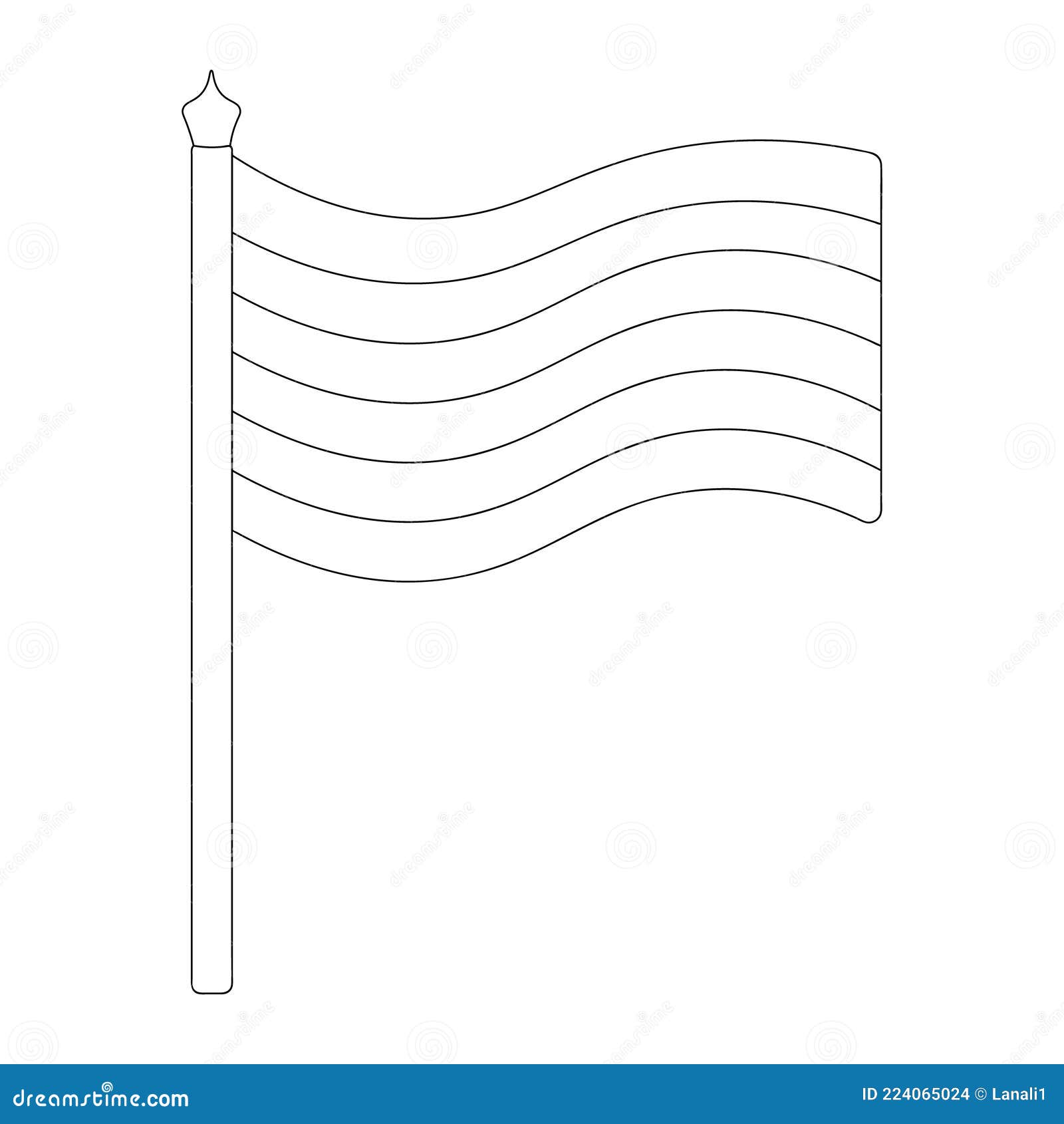 Lgbt rainbow flag pride flag sketch vector illustration coloring book for children the fabric sways in the wind stock vector
