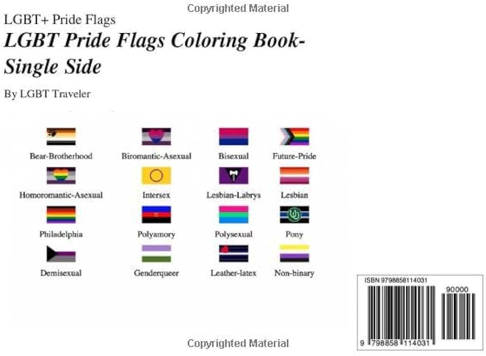 Lgbt pride flags coloring book