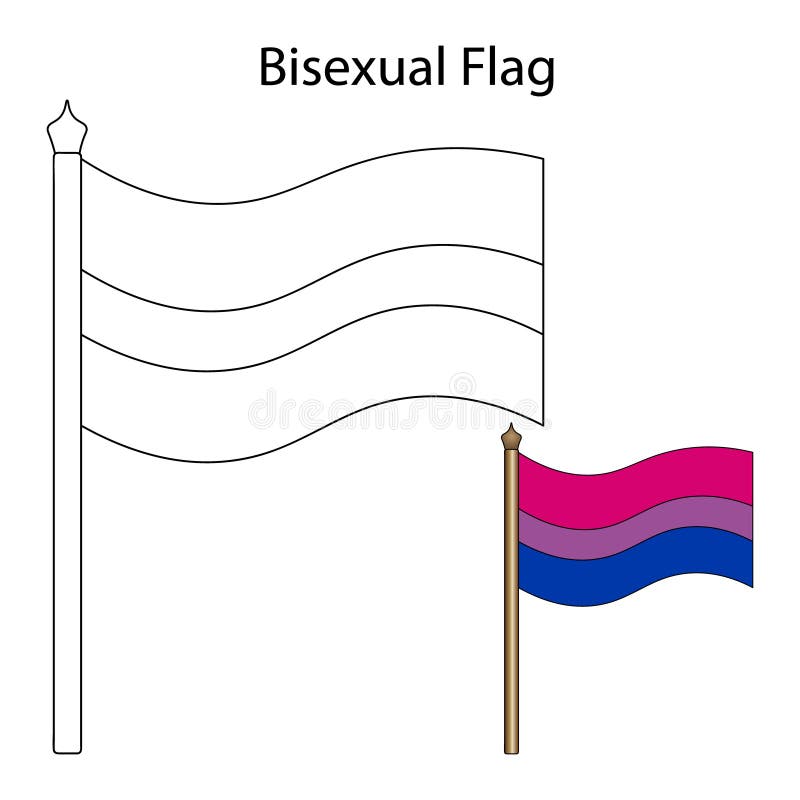 Vector illustration of the flag of bisexual pride coloring book for children and adults isolated background stock vector