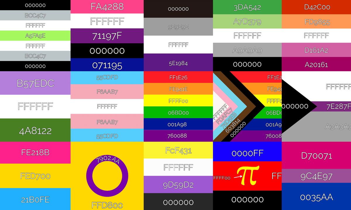 Official pride colors exact color codes for pride flags