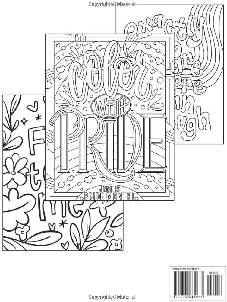 Pride loring book a loring page with lgbtq positive quotes inspirational pride mandalas reduce stress relax and joy cassius hodge books